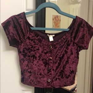 Crushed velvet crop top
